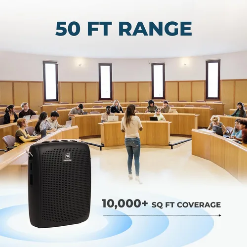 Miniatura 6 de WinBridge - Amplificador de voz inalámbrico para profesores, sistema de micrófono de solapa que ahorra tu voz, sistema PA portátil de 15 W