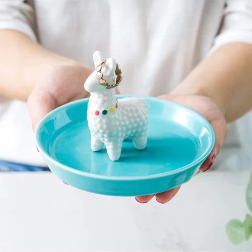 Miniatura 2 de WANYA Soporte de anillo de alpaca de cerámica para regalo del día de la madre, soporte de joyería de llama para mujer, decoración decorativa