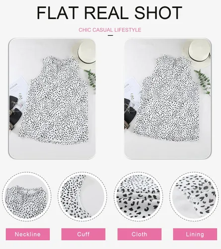 Miniatura 5 de Dokotoo Blusa informal para mujer, sin mangas, con cuello halter y estampado de leopardo