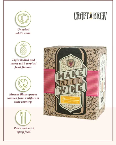 Miniatura 2 de Craft A Brew - Kit de fabricación de moscato para el hogar - Principiantes fáciles de preparar con ingredientes y suministros - Experiencia