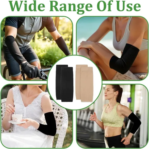 Miniatura 6 de 2 pares de mangas protectoras de compresión para el antebrazo para mujer, manga protectora de compresión para el antebrazo para mujeres y hombres