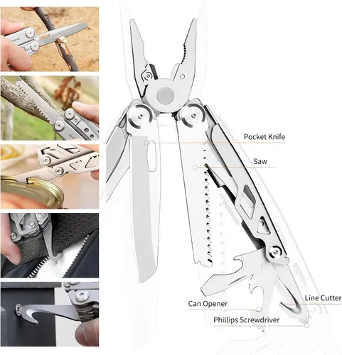 Miniatura 8 de NexTool Flagship Pro Multiherramienta, cuchillo plegable con bloqueo de seguridad, multiherramienta EDC con cuchillo de bolsillo, tijeras