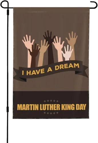 Miniatura 17 de Martin Luther King MLK - Bandera de jardín con texto en inglés "I Have A Dream", 12.5 x 18 pulgadas, banderas decorativas decorativas de doble cara