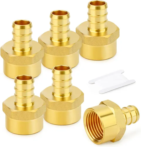 Miniatura 14 de GASHER 10 piezas sin plomo latón 1 "acoplamiento Pex, accesorios Pex de 1 pulgada para tubería Pex