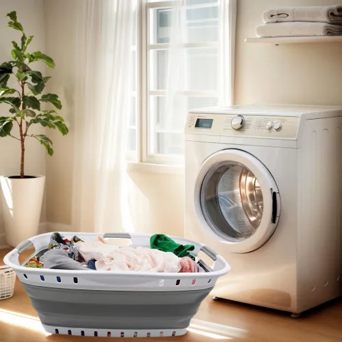 Miniatura 3 de SAMMART Cesta de plástico plegable de 44 L (11.6 galones), contenedor de almacenamiento plegable y plegable, bañera de lavado portátil, cesta