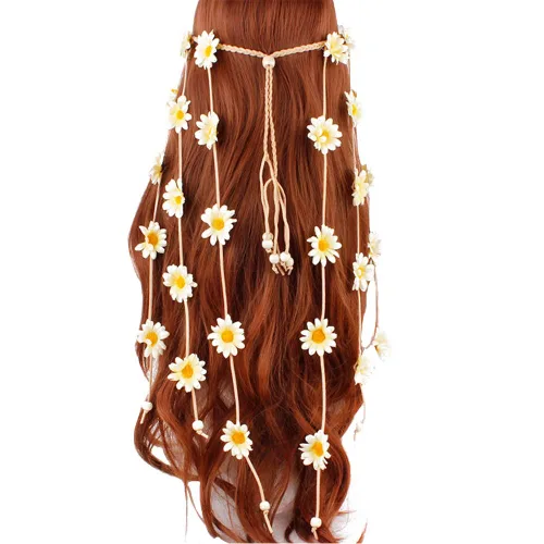 YAXAMING Diadema de girasol de Halloween, bandas para el pelo de margaritas, corona, corona floral, diadema para mujer, Navidad, festival hawaiano,