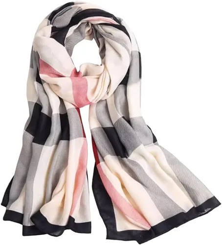 Miniatura 26 de JERLA Bufandas para mujer, ligeras, suaves, de moda, sólidas, bufanda, chal a cuadros