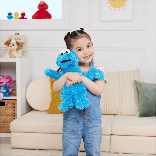 Miniatura 4 de Barrio Sésamo Plush, Cookie Monster, 12 pulgadas, Azul Cookie Monster oficial de 12