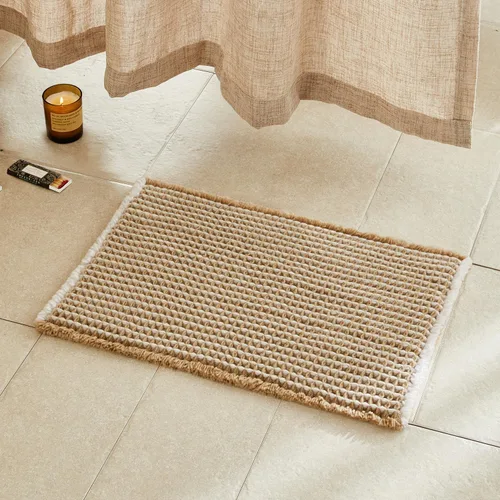 Miniatura 74 de TYUU Tapete de baño estilo gofre, tapete de baño bohemio, antideslizante, lavable, súper absorbente, de secado rápido, bonito tapete de baño