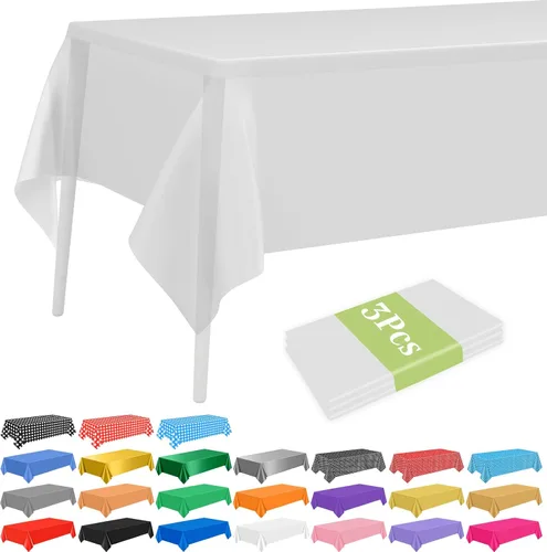 Miniatura 13 de PLULON 6 Pzas Manteles de Colores Arcoíris de Plástico Desechables Cubierta de Mesa para Mesas Rectangulares 54 x 108 Pulgadas Mantel Impermeable