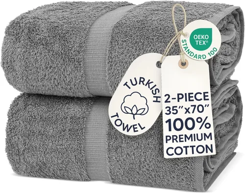 Miniatura 72 de Chakir Turkish Linens - Toallas turcas de 100% algodón, suaves y absorbentes (4 paños, color gris)