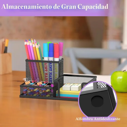Miniatura 4 de SUPEASY Organizador de Escritorio Porta Lápices, Organizador de Suministros de Oficina con 3 Compartimentos, Accesorios de Escritorio y Negro