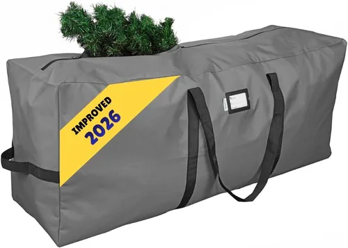 Bolsa de almacenamiento para árbol de Navidad que se adapta hasta a 2 m Árbol navideño desmontado de 50 x 15 x 20 pulgadas, contenedor, caja de Gris