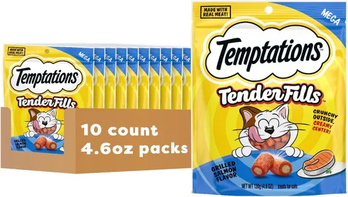 Miniatura 14 de Temptations Tender Fills - Golosinas crujientes y suaves para gatos adultos, sabor a pollo tostado, bolsa de 2.1 onzas (paquete de 12)