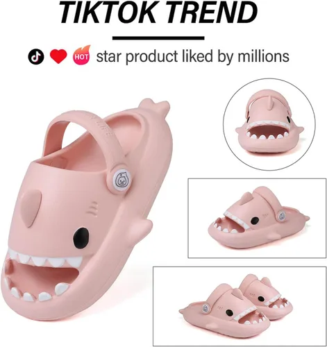 Miniatura 2 de Sandalias de tiburón para niños, pantuflas de tiburón para niños y niñas, sandalias de almohada con suela gruesa, suaves y antideslizantes