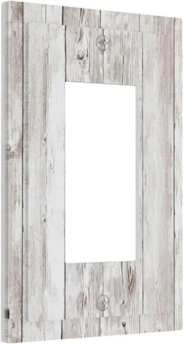 Miniatura 1306 de Placa Decorativa de Pared de Granja Rústica con Cuerno de Madera para Puerta de Granero 1 Banda Duplex Cubiertas de Toma Eléctrica Soltera