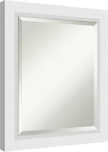 Miniatura 5 de Amanti Art - Espejo de baño blanco para sobre lavabo, espejo de tocador rectangular blanco de 24x20, marco de madera moderno pequeño, se cuelga