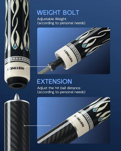 Miniatura 4 de KONLLEN Maple Pool Cue Stick – Low Deflection Performance Billiard Cue for Adults, Professional Play
