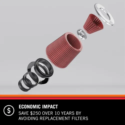 Miniatura 3 de K&N Filtro de aire universal con abrazadera: Alto rendimiento, Premium, lavable, Reemplazo del filtro del motor: Diámetro de la brida: 6 pulgadas
