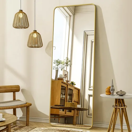 Miniatura 12 de XRAMFY Espejo rectangular de cuerpo completo de 56 x 21 pulgadas, con soporte para colgar en la pared, para dormitorio, sala de estar, dormitorio