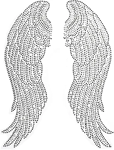 Ala de ángel grande para planchar en Hot Fix Rhinestone Transfer Bling Motif Diamond Applique 1 par