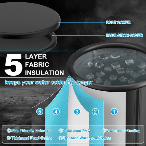 Miniatura 7 de 100 Gal Ice Pod Cold Plunge Tub, Portable Round Ice Bath Tub for Cold Plunge Chiller, Easy Setup, Includes Cover & Carry Bag, for Recovery & Cold