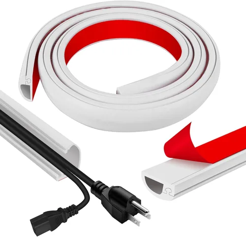 Miniatura 12 de Cubierta de pared para cable, 39 pulgadas, autoadhesivas, para cables en la pared, cable de extensión para piso, TV montada, cavidad del hogar