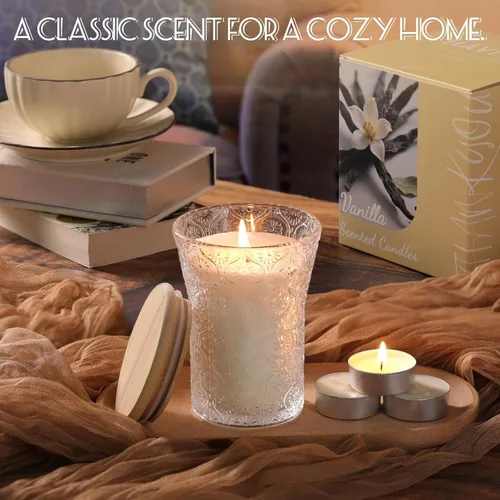 Miniatura 5 de HAVITI Vela perfumada de azúcar de vainilla, velas de tarro de soja Galentines para el día de San Valentín, regalo para hombres y mujeres, velas