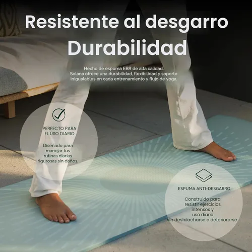Miniatura 6 de Retrospec Solana - Tapete de yoga de 1 pulgada de grosor con correa de nailon, unisex, antideslizante, para yoga, pilates, estiramiento, ejercicios