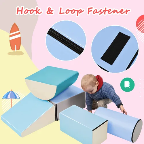 Miniatura 4 de Juego de actividades de escalada y gateo para interiores para niños pequeños, juego de espuma suave que incluye bloques de construcción, surtidos