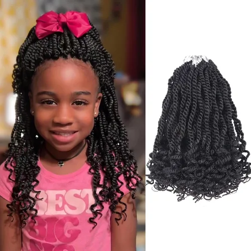 Miniatura 79 de Cabello rubio de ganchillo para mujeres negras, trenzas senegalesas onduladas de ganchillo de 12 pulgadas, trenzas kinky de ganchillo cortas 27613