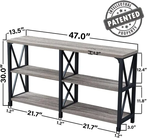 Miniatura 5 de LVB - Mesa de sofá de estilo granja, mesa consola rústica para sala de estar, mesa de entrada con almacenamiento, mesa de entrada para vestíbulo