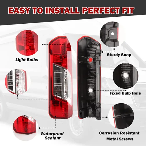 Miniatura 2 de Luz Trasera para Ford Transit T150 250 350 2015 2016 2017 2018 2019 2020 Sin Bombilla y Arnés (Lado del Conductor Izquierdo)