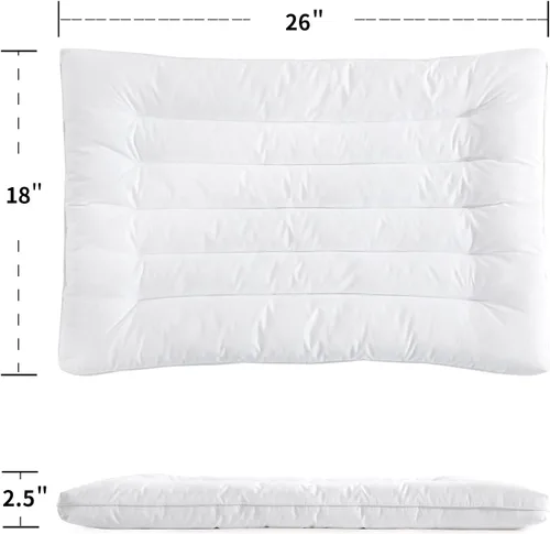Miniatura 2 de ROYALAY Almohada ultra fina para personas que duermen boca abajo y de espalda, almohada plana delgada de 2.5 pulgadas, diseño de perfil extra bajo