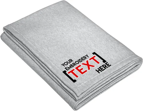Printualist Manta de forro polar personalizada, jaspeado atlético, añade tu nombre bordado, manta de recuerdo personalizada para inauguración de la