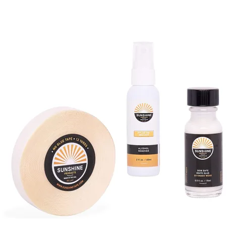 Miniatura 4 de Kit de reemplazo de cabello - Cinta 1522 rollo de 1/2 pulgada x 12 yardas, pegamento blanco para peluca de pegamento extendido, removedor