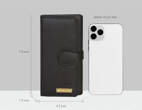 Miniatura 4 de Carteras de piel con bloqueo RFID, para cheques, con 11 ranuras para tarjetas, para mujer, cartera Rfid