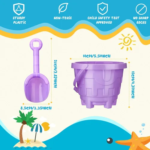 Miniatura 2 de Sosation 60 cubos de arena a granel para niños, cubos de arena de Pascua y palas para niños, cubos de playa de plástico de 5.5 pulgadas, juguetes