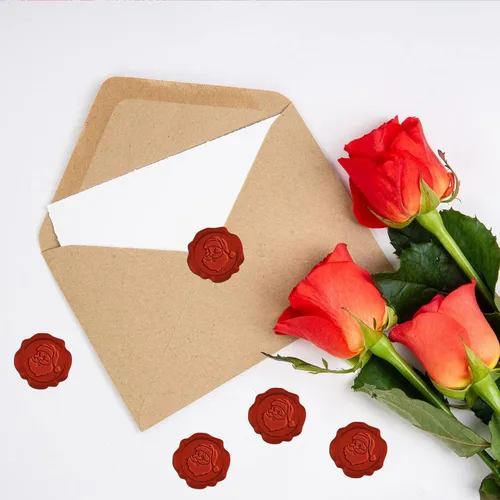 Miniatura 6 de CRASPIRE 50 calcomanías de sello de cera de Navidad, sello autoadhesivo de Papá Noel para sobres rojos, invitaciones de boda, tarjetas