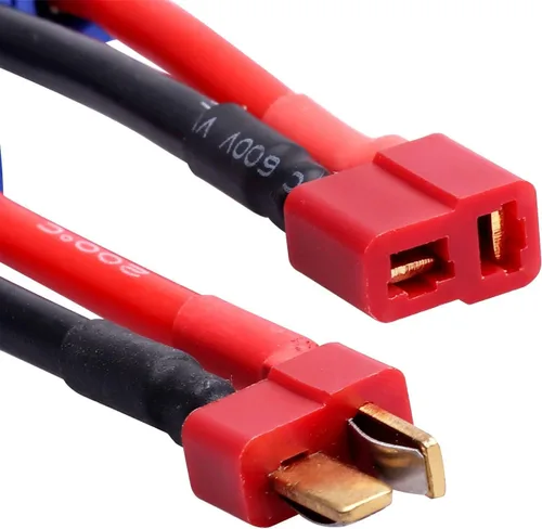 Miniatura 6 de Yowoo - 2 pares de enchufe en T a EC5 macho hembra adaptador de conector RC con 12awg 1.96 pulgadas cable para RC FPV vehículo Power Wire Lipo