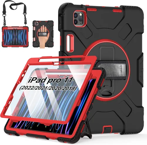 Miniatura 19 de Funda para iPad Pro de 11 pulgadas (2022/2021/2020/2018): Funda de silicona para iPad 11 (4ª/3ª/2ª/1ª) generación con protector de pantalla, Negro