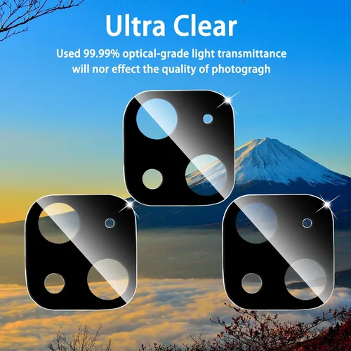 Miniatura 3 de Dengduoduo Paquete de 3 protectores de lente de cámara para iPhone 13 de 6.1" y iPhone 13 Mini de 5.4", vidrio templado, Ultra HD, dureza 9H, Sierra