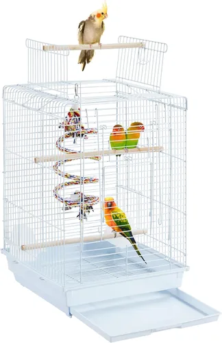 Miniatura 10 de Yaheetech Jaula de viaje para pájaros con tapa abierta para Conure Sun Periquito Green Cheek Conure Lovebird Budgie Finch Canary, tamaño pequeño
