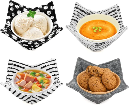 Miniatura 6 de Cuenco acogedor de microondas de algodón, soportes para tazones calientes aptos para microondas, almohadillas calientes para tazones de sopa (R)