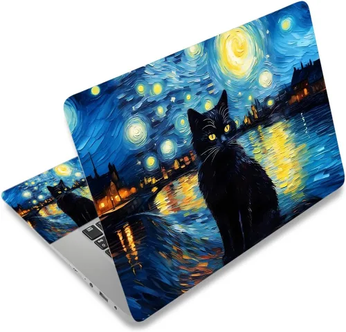 Miniatura 35 de Adhesivo para laptop de 12.1-15.6 pulgadas, calcomanía reutilizable universal de vinilo para laptop, protector de arte impermeable en color panal