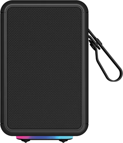 Miniatura 2 de AT&T Essentials - Altavoz Bluetooth retro de 15 W, IPX6 impermeable, Bluetooth 5.3, modos de luz LED, control de graves y agudos, batería de 12