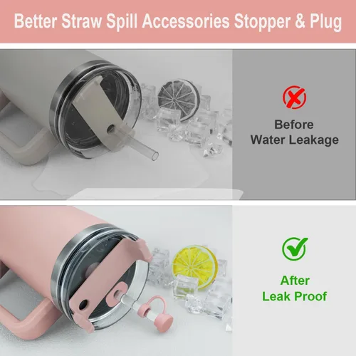 Miniatura 4 de Accesorios de repuesto para tapa de pajita, tapón antiderrame para vaso Stanley Cup de 40 oz y 30 oz Quencher, accesorios para vaso de 6 pajitas 6