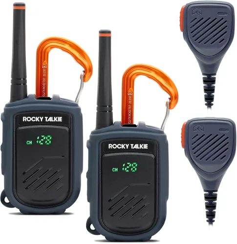 Miniatura 8 de Rocky Talkie Rocky Talkie Radio de Montaña con Micrófono de Mano Impermeable - Walkie Talkie de Largo Alcance, Radio Portátil FRS, Vida de Batería