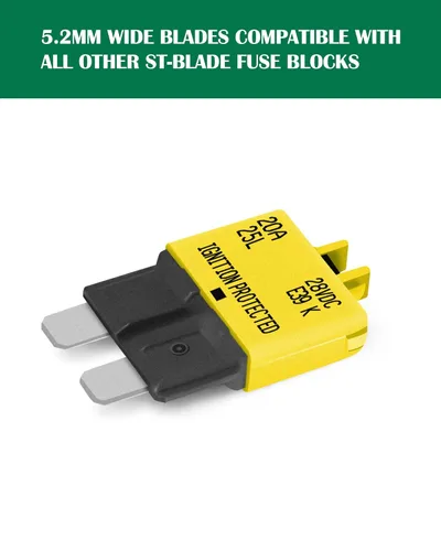 Miniatura 5 de LENKRAD Fusible reiniciable ATC/ATO automotriz de 20 amperios, 20 A, reinicio manual, fusibles de hoja estándar de 20 amperios, disyuntor