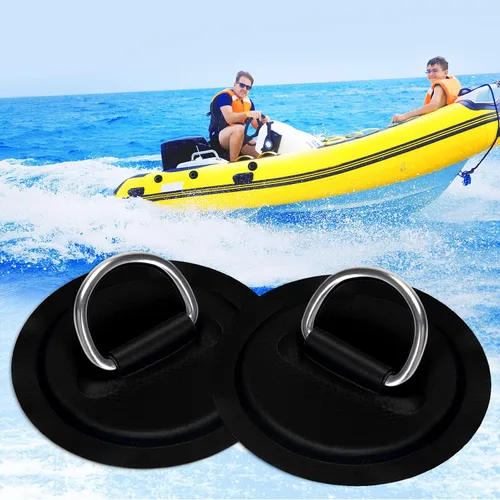 Miniatura 3 de TOBWOLF 6 Pack Stainless Steel D-Ring Patch for Inflatable Boat Kayak Dinghy SUP, D-Ring PVC Patch Stand-Up Paddleboard Canoe Rafting Accessories
